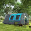Tente de camping pour 5 à 6 personnes, tente familiale imperméable Tunnel, gris / bleu