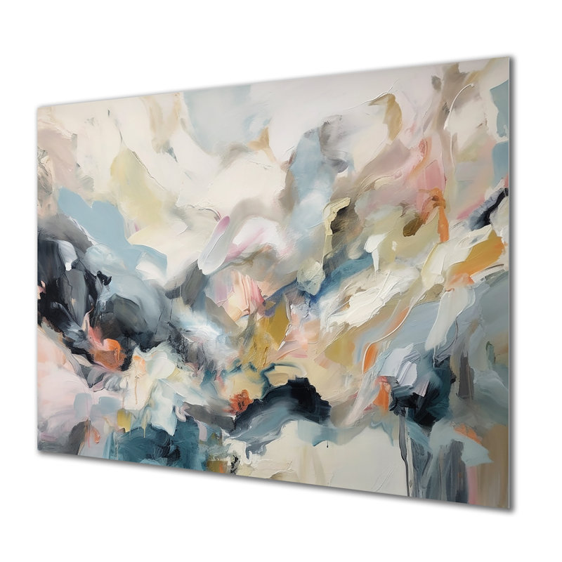 «Grey and Blue Vivid Waves Fuild I», art mural abstrait en métal MT137243, H 24 po x l 32 po x P 1 po