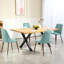Ensemble de 4 chaises de salle à manger, chaise d'appoint en velours, vert clair