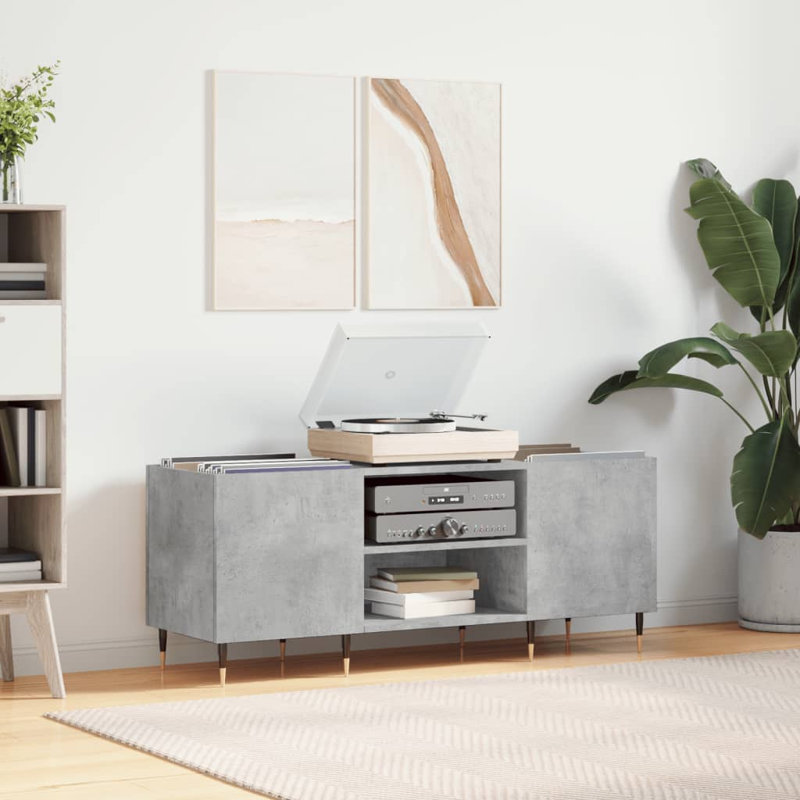 48cm H Media Cabinet, Concrete Grey