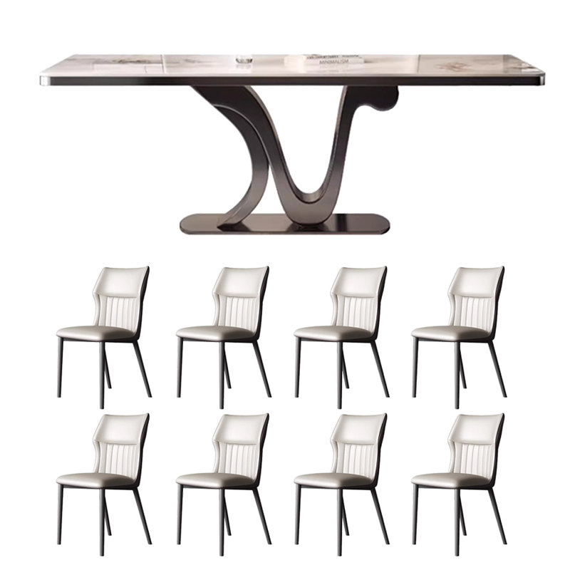 Nouvelle table et chaise de salle à manger rectangulaire simple, H 29,5 po x L 70,8 po x l 35,4 po, Blanc