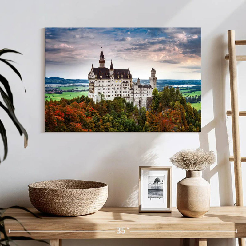 Lilie Dramatic Sky Over Neuschwanstein Castle, 16" H x 24" W