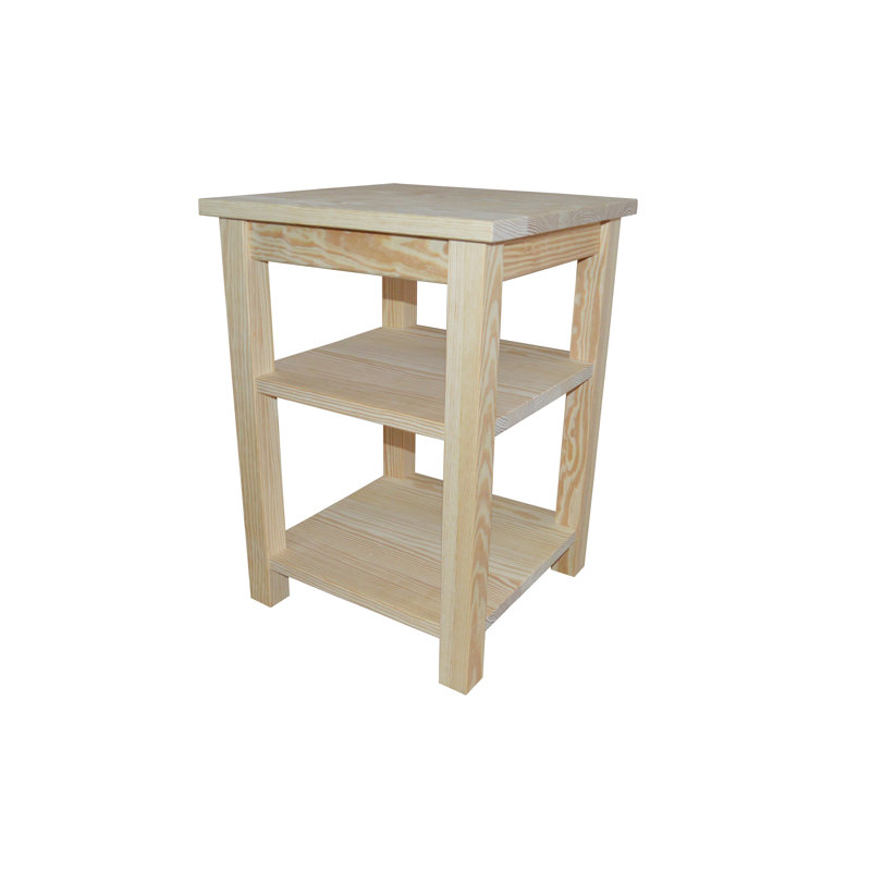 Table de chevet en bois massif Angeleque, Beige