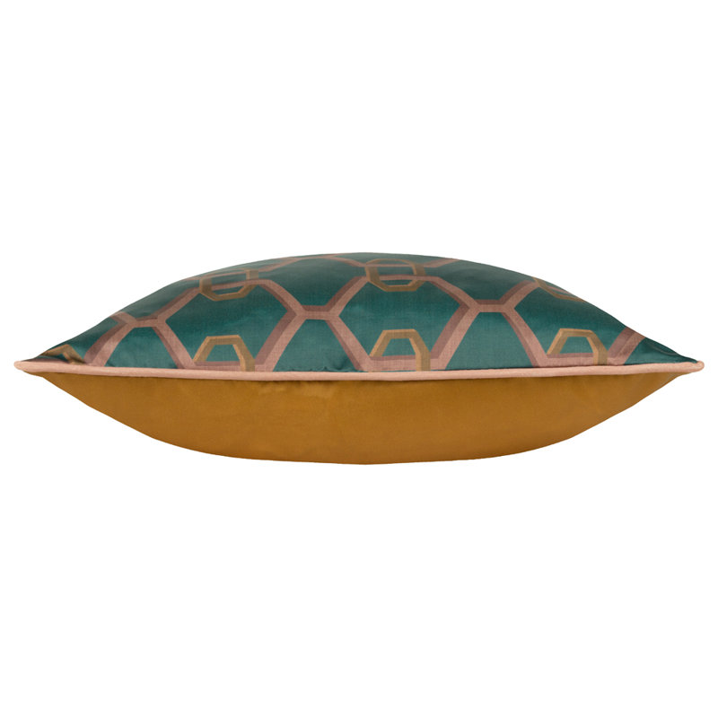 Carnaby Geometric Square Throw Cushion, Teal/Pink