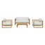 Ensemble de patio extérieur en teck 4 pièces Modway Upland