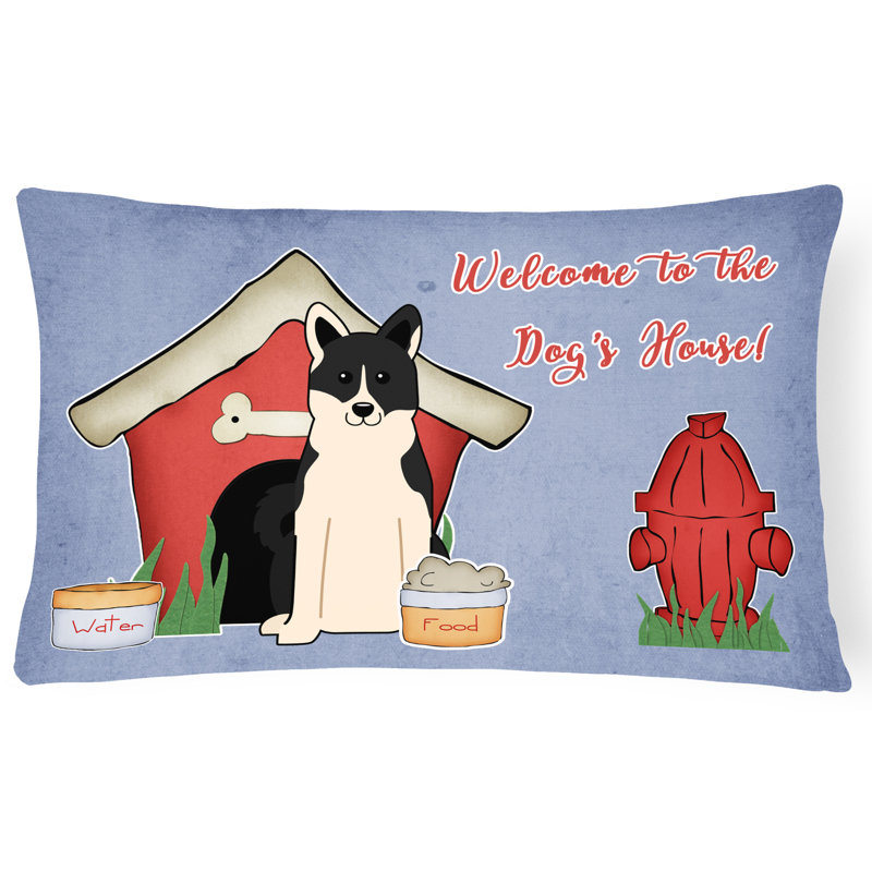 Coussin lombaire en tissu d’intérieur/extérieur pour chien house fait main