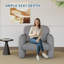 Fauteuil d'appoint, canapé simple confortable, fauteuil à cadre en bois pour le salon, la chambre à coucher, un appartement, gris