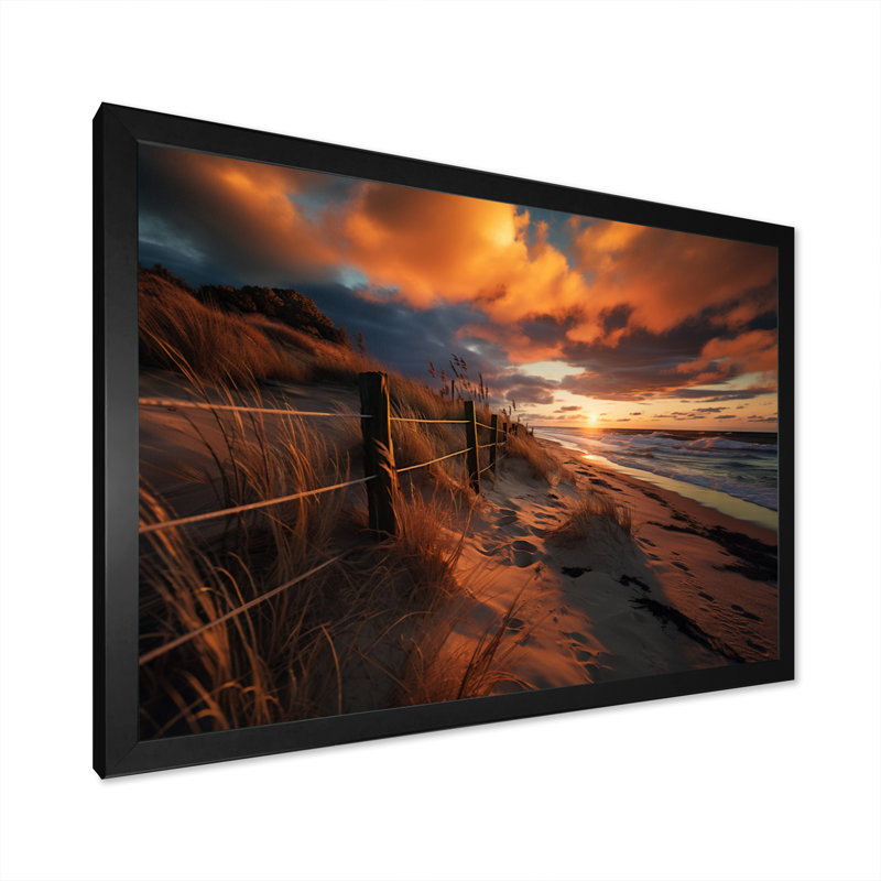 Golden Sands A hypnotisant XV sur toile, H 30 po x l 40 po x P 1,5 po, Cadre photo noir