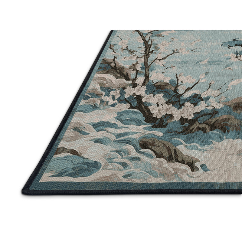 Machine Washable Gray Area Rug, Rectangle 8' x 10'