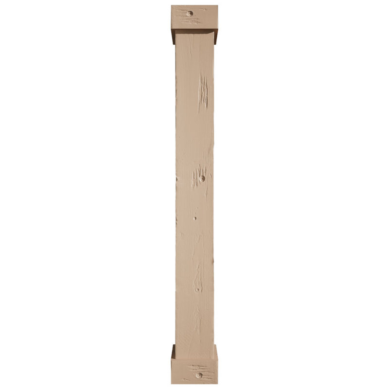Enveloppe de colonne carrée Timberthane, H 72 po x l 8 po x P 8 po, Standard standard et base, Pin noueux
