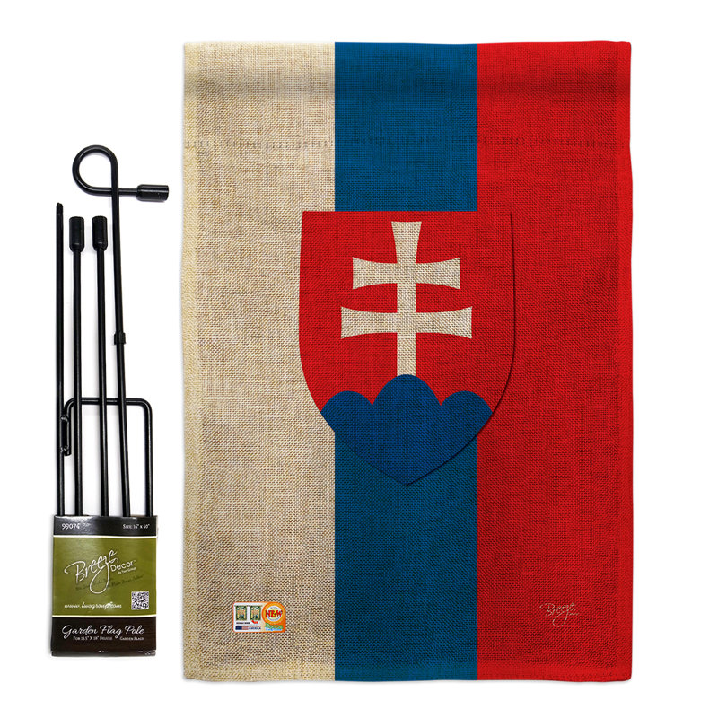 Double Sided 18.5'' H x 13'' W Burlap Flag Set