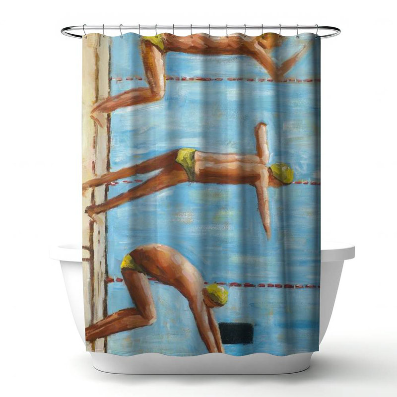 Shower Curtain SP21 – Polyester Shower Curtain, Dye Sublimation Print, 71" W × 74" L