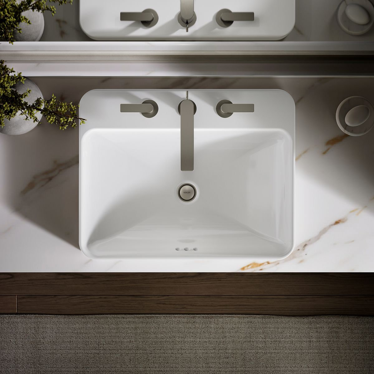Vox Rectangular Vessel Sink, White, 3