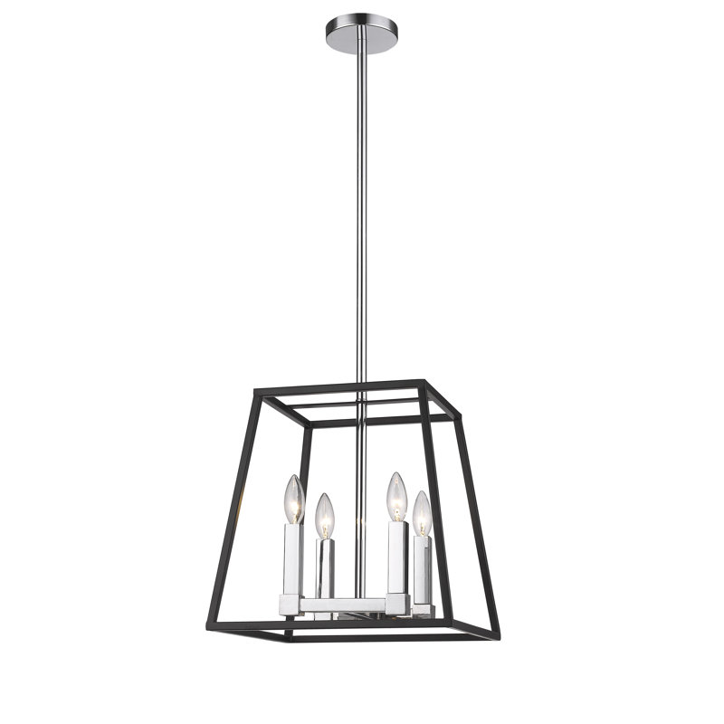 Lustre géométrique à 4 lumières Schildt, Noir