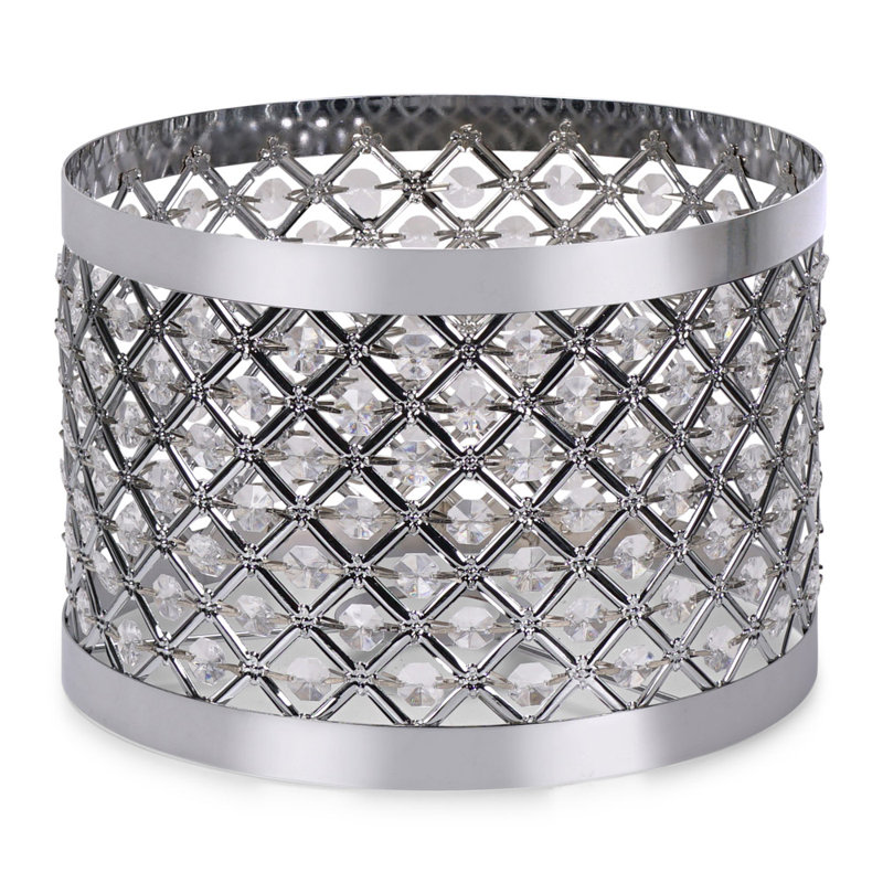 16.5cm H Metal Drum Lamp Shade ( Clip On ), Silver