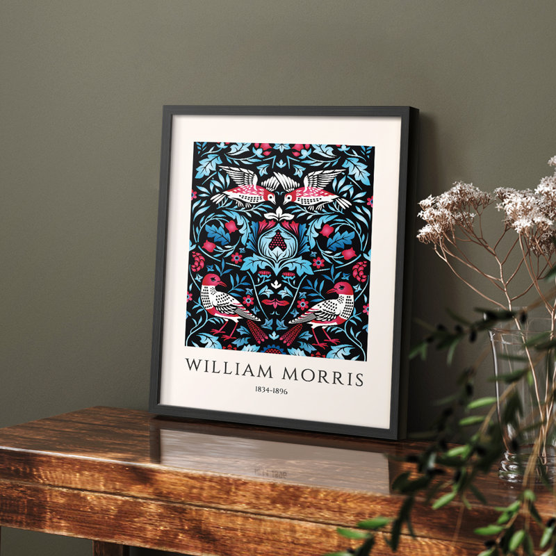 William Morris, reproduction encadrée CLxxxii, Noyer, H 14 po x l 11 po