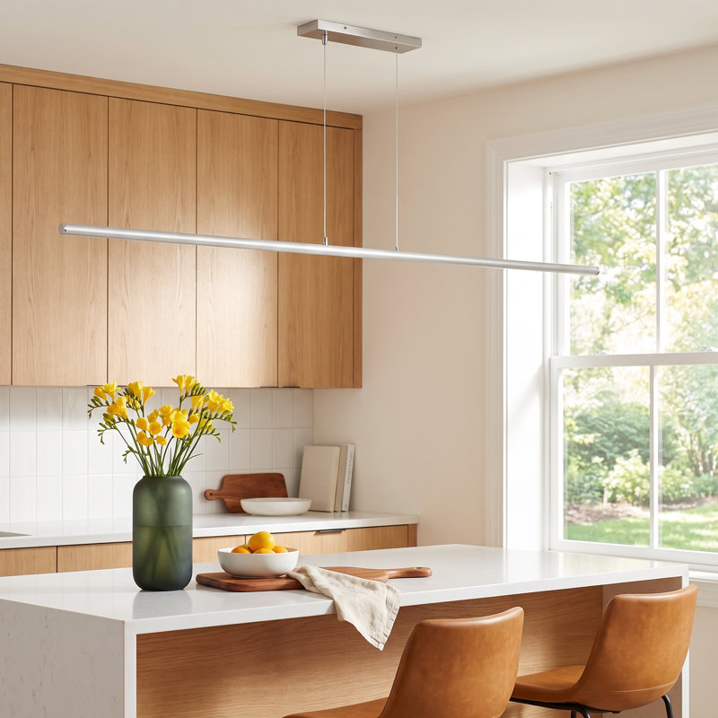 Edmere Cordon-Linear Pendant, Satin Aluminum