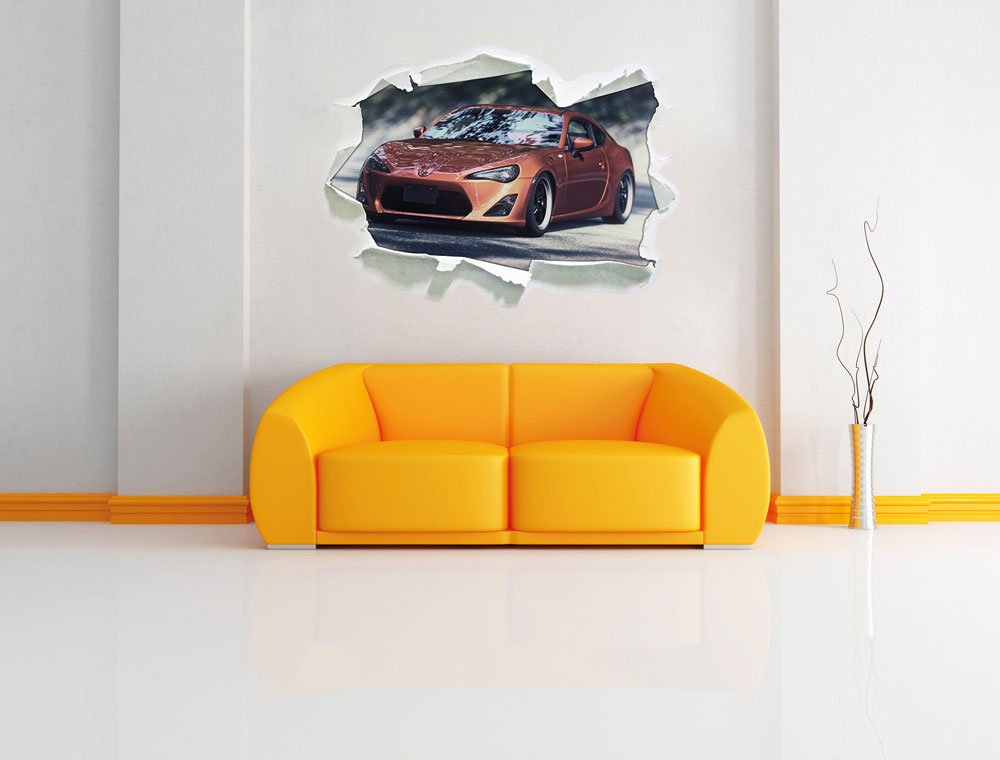 Orange Toyota FT-86 Wandaufkleber