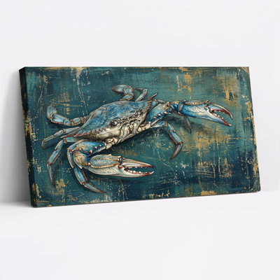 Blue Crab Canvas Wall Art Set Of 1