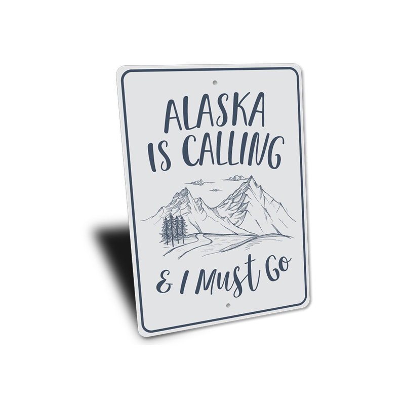 Alaska appelle un panneau en aluminium, H 18 po x l 12 po x P 0,06 po