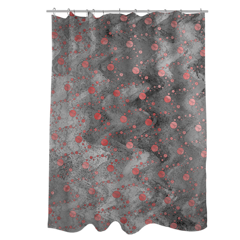 Rideau simple en planètes et étoiles, Rouge / Noir