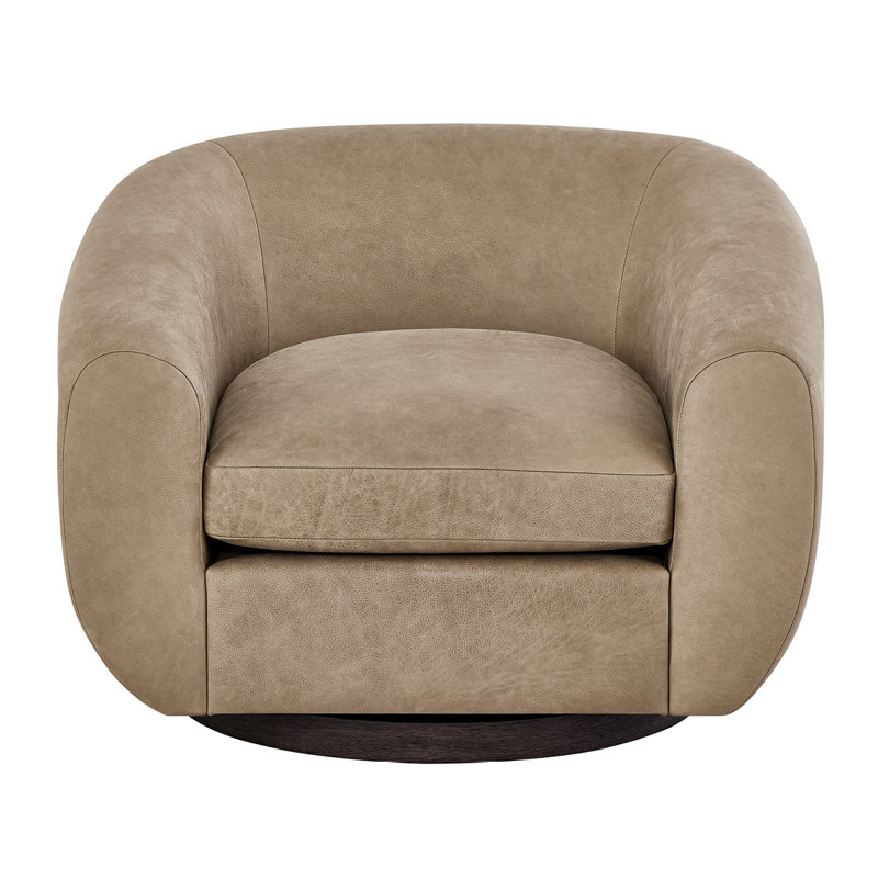 Fitz Swivel Chair, Tan Top Grain Leather