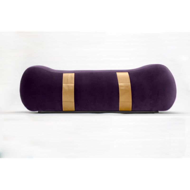 Milo Velvet Upholstered Bench, Violet/Umber