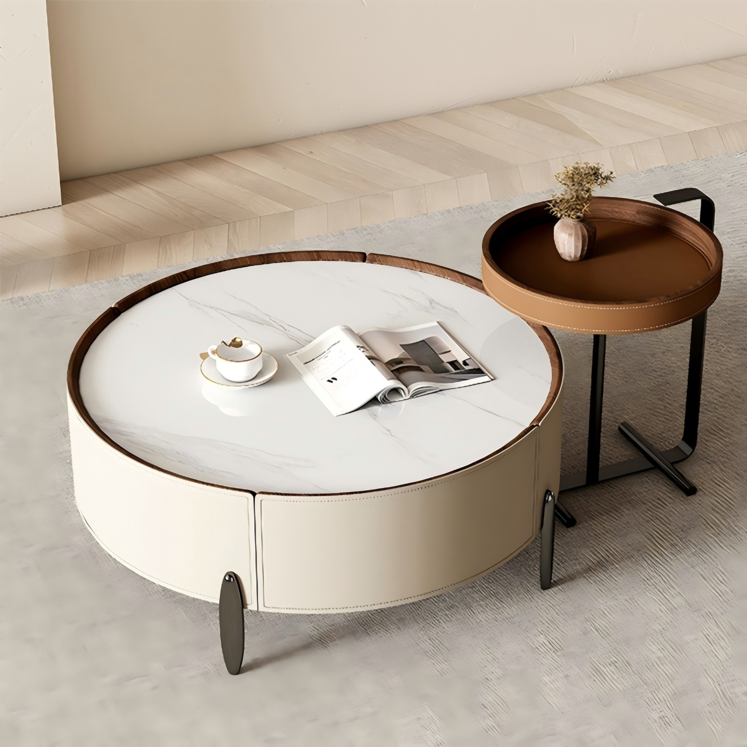Photo inspiration: Fresh Look at Tha Dream Team 12 6 Modern Minimalist Round Coffee Table
