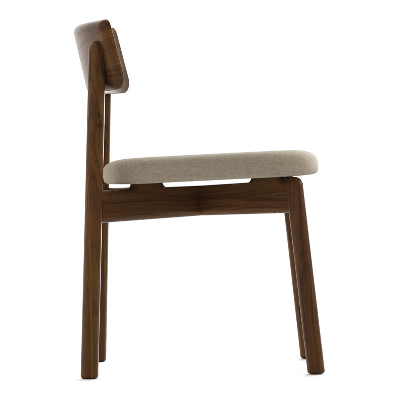Baton Dining Upholstered Dining Chair, Hemp, Natural Walnut
