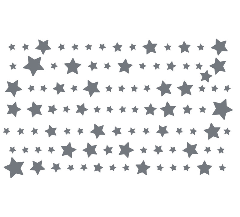 Décalcomanie murale nuit starry, H 22 po x l 36 po x P 0,01 po, Gris orage