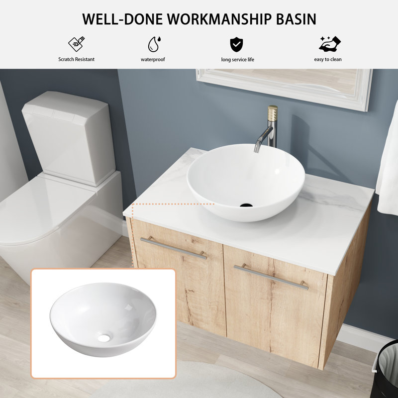 Defaria 29.54'' Single Bathroom Vanity with Ceramic Top