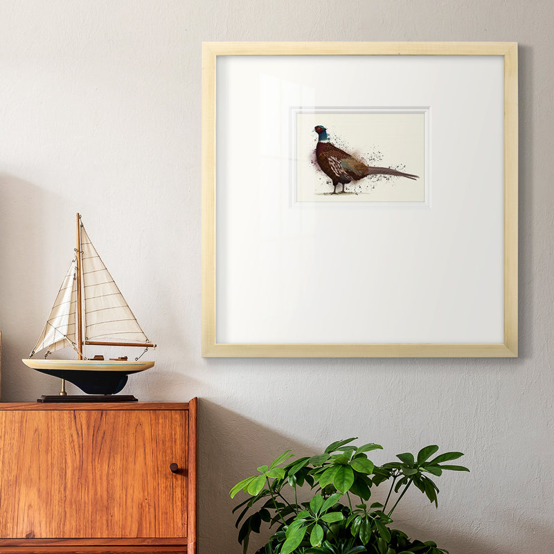 Pheasant Splash 1 - reproduction de cadre photo simple, H 17 po x l 17 po x P 1,125 po