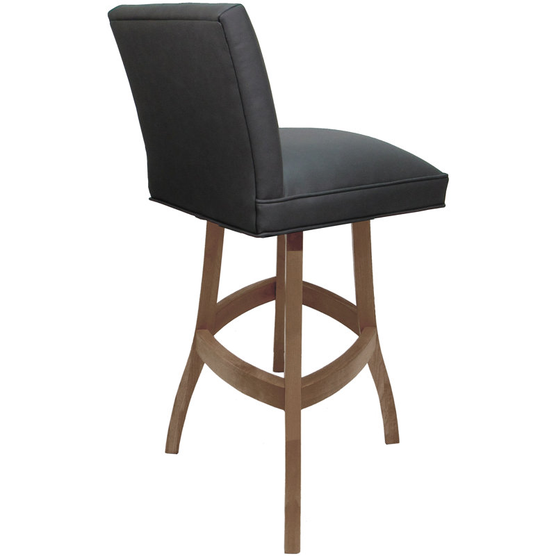 Tabouret de bar pivotant en bois sur base en S, Beige, Noir, noir, noir, noir, Counter Stool (26" Seat Height)