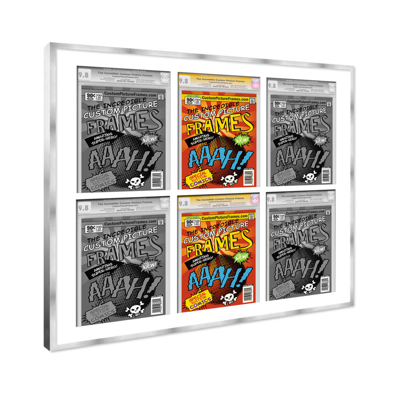 Cadre photo Collage, Argent / blanc, 8,125 po x 13 po, 30 po x 30 po
