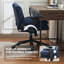 Fauteuil de bureau de 28 po de largeur avec siège de 7,2 po d'épaisseur, accoudoirs rabattables, hauteur réglable et inclinaison-1821451758