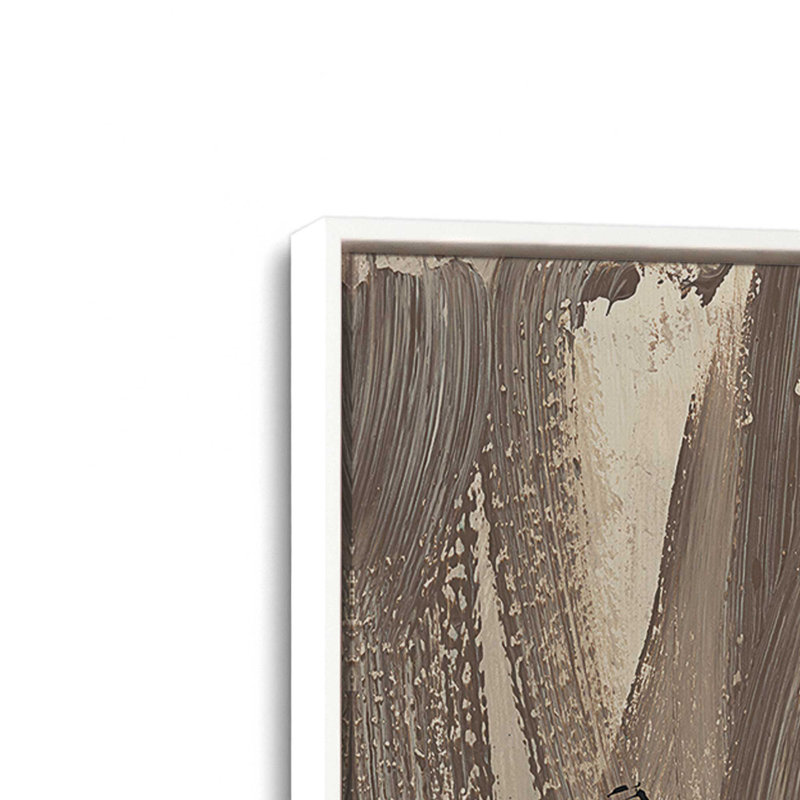 Terre et ombre, ensemble de 2, H 49 po x l 66 po, Cadre flottant blanc opaque
