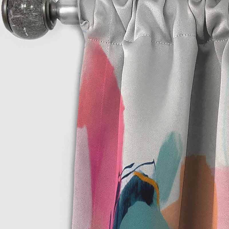 Pink Blue Minimalism Fluidity IV - Minimalism Curtain - Blackout Abstract Curtain - 1 Panels, 52" W x 120" L