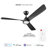 52" Smart Ceiling Fan with LED Light, Remote Control, WhisperQuiet DC Motor, 6 Speeds, Matte Black, Reversible Blades and Airflow