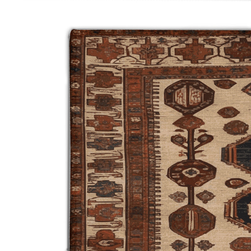 Tapis turc intérieur et extérieur brun, Rectangulaire 2 pi x 3 pi