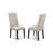 3 Piece Kitchen Table & Chairs Set Contains a Round Dining Room Table with Pedestal and 2 Doeskin Linen Fabric Upholstered Chairs, Wirebrushed Black-1559574851-1559574874