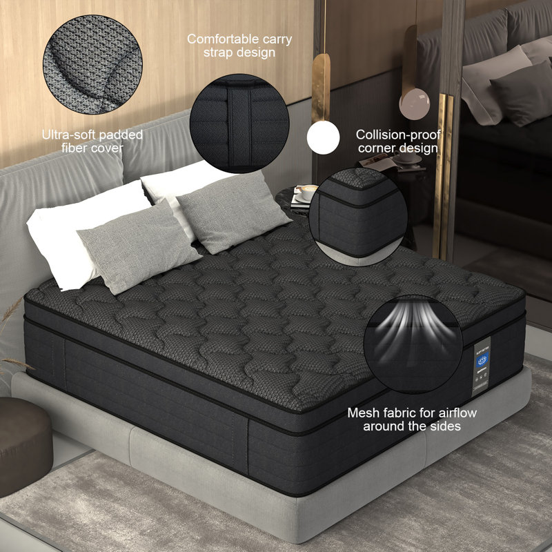 14" Medium Firm Gel Memory Foam Hybrid Pocket Spring Mattress in a Box, Pressure Relief, Motion Isolation, CertiPUR-US Certified