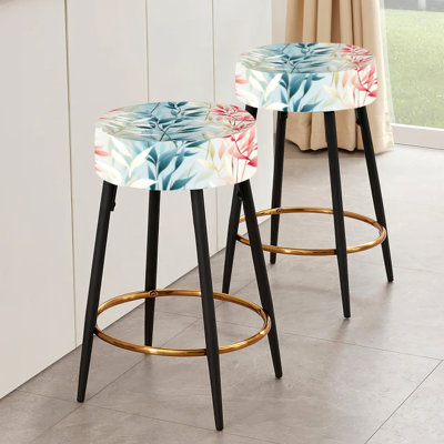 Natures Botanical Ferns Jungle Harmony - Ensemble de 2 tabourets de bar botaniques