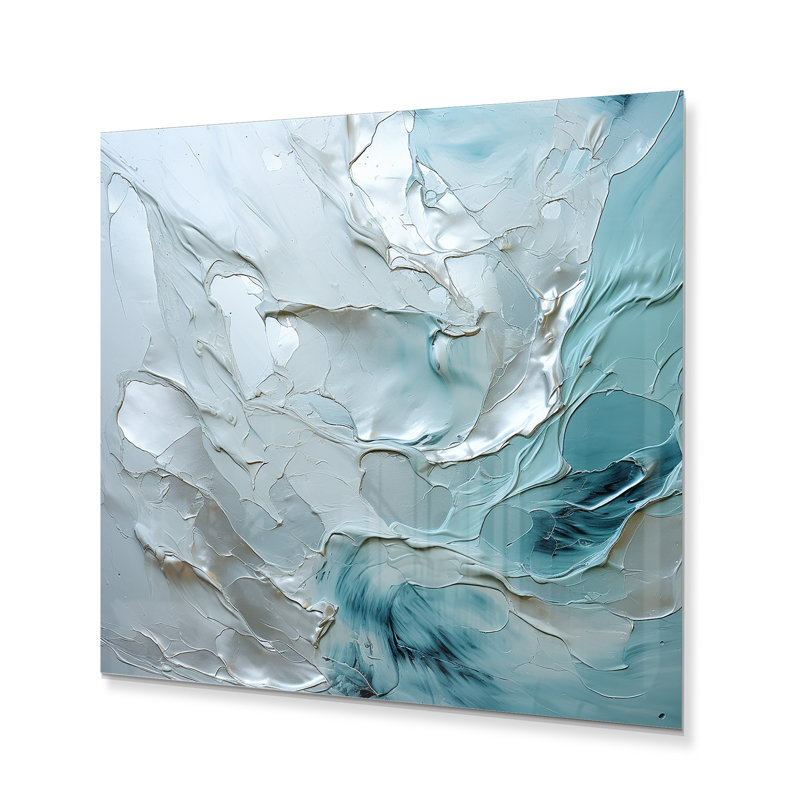 Silver Shimmer - Reproduction de paysage abstrait sur métal, H 36 po x l 36 po x P 1 po