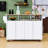 Kitchen Island with 2 Drop Leaf, Power Outlet, 4 Doors ang Spice rack-690030918