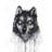 Mysterious Wolve - Blue Scandinavian Framed Canvas Art