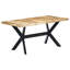Tinnin Solid Wood Top Metal Base Dining Table-1487941446-1487941447