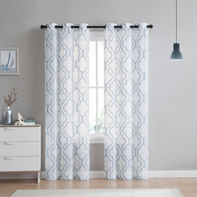Paire de rideaux transparents Cariss, Pierre bleue, l 38 po x L 84 po