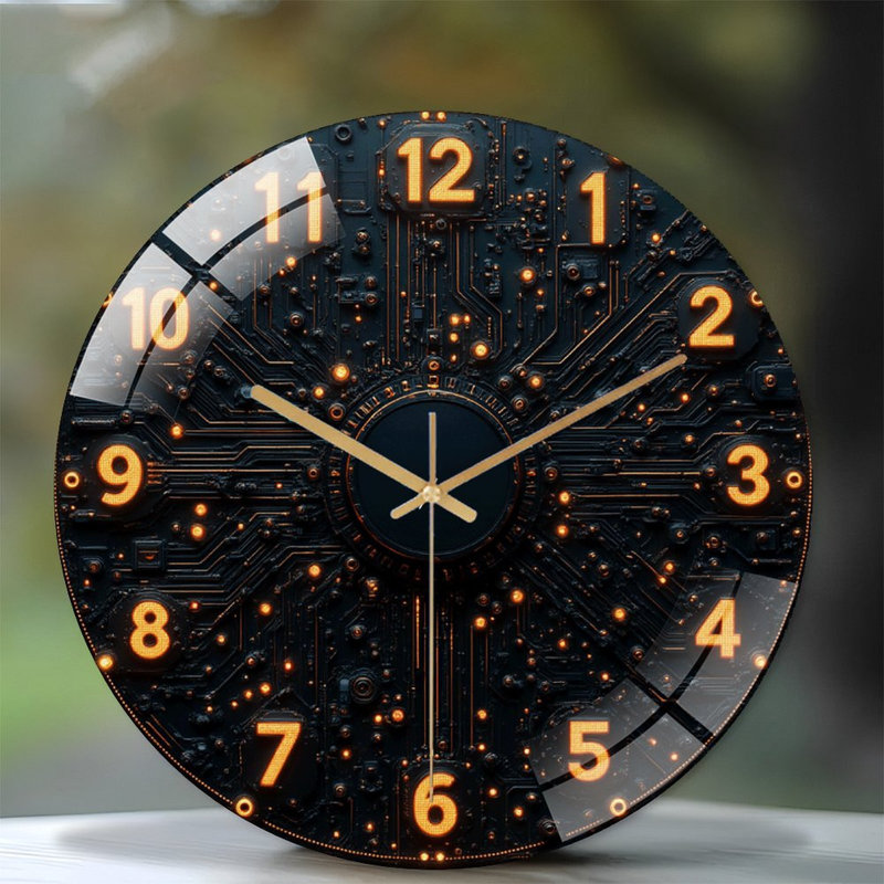 Horloge murale numérique futuriste à DEL avec fonction d'alarme - horloge murale moderne en verre 12 po