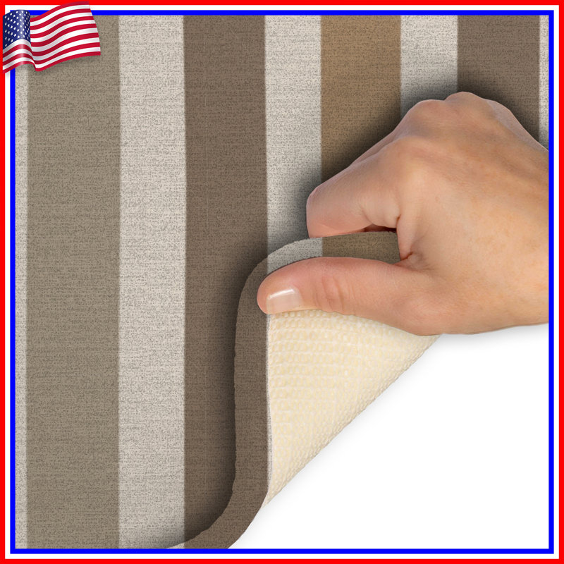 Tapis de bain à rayures, Simple - L 24 po x l 17 po, Rayures beiges