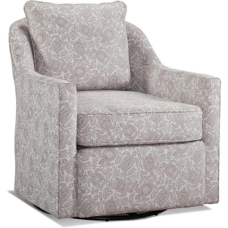 Leighton Swivel Armchair, Sunbrella Green Stripe; 6204-43